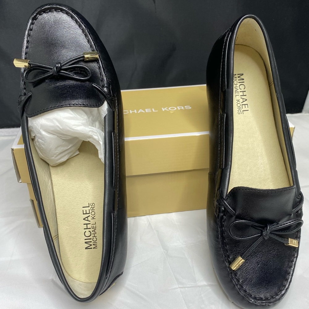 Michael Kors, size 8, black leather slip on shoe
